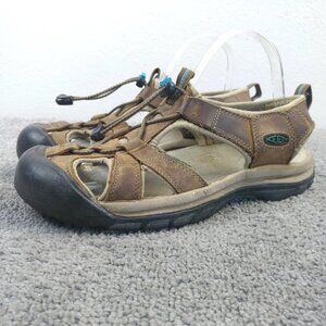 Keen Venice H2 Sandals Womens Size 9 Shoes Brown Leather Hiking Waterproof